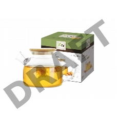 Чайник для заваривания TECO TC-208 850 мл из стекла c крышкой из бамбука