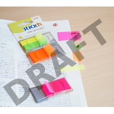 Закладки самокл. индексы пластиковые Stick`n 26014 25x45мм 1цв.в упак. 50лист Z-сложение блистер