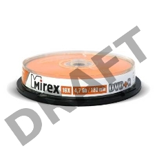 Диск DVD+R Mirex 4.7 Gb, 16x, Cake Box (10), (10/300)