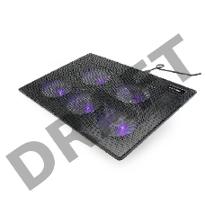 Подставка для ноутбука Crown CMLC-1105 black (15,6”, 5 кулеров, подсветка, регулировка скорости вращения)