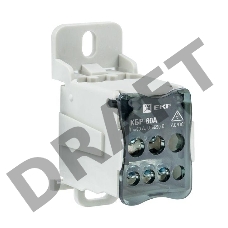 Блок распределительный КРОСС крепеж на панель и DIN КБР-80А EKF plc-kbr80