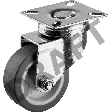 Колесо поворотное d=50 мм, г/п 40 кг, термопластич. резина/полипропилен, ЗУБР Профессионал