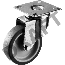 Колесо поворотное d=75 мм, г/п 60 кг, термопластич. резина/полипропилен, ЗУБР Профессионал