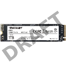 Твердотельный накопитель SSD M.2 Patriot 1Tb P300 (PCI-E 3.0 x4, up to 2100/1650MBs, 290000 IOPs, 3D TLC, SMI2263XT, TBW 320Tb, 22х80mm)