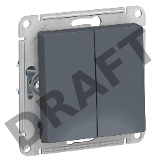 Механизм выключателя 2-кл. СП AtlasDesign 10А IP20 (сх. 5) 10AX грифель