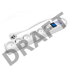 Фильтр-удлинитель Power Cube 0,5 м 6 розеток (белый) 16А/3,5кВт