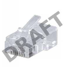 Коннектор Cabeus 8P8C  RJ-45 под витую пару, категория 5e, универсальный, для проводников с толщ. по изол. до 1,05 мм