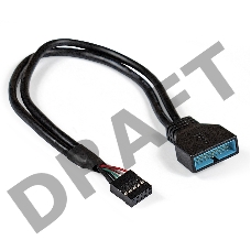 Кабель-переходник  Exegate EX284940RUS USB 2.0-USB 3.0 ExeGate EX-CC-U3U2-0.3 (9pin/19pin, 0,3м)