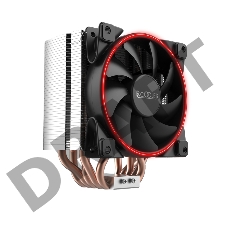 Кулер PCCooler GI-H58U CORONA R LGA2066/2011/1366/115X/775/AM4/3/3+/AM2/2+/FM1/2/2+ (10 шт/кор, TDP 240W, 120mm PWM SilentPro Red LED FAN, 5 тепловых трубок 8мм, 1000-1800RPM, 26,5dBa)