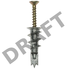 Дюбель металлический со сверлом, для гипсокартона, с оцинкованным саморезом, 33 мм, 3 шт, ЗУБР