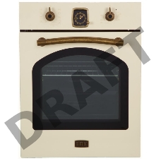 Встраиваемая электрическая духовка Korting OKB 4941 CRB, ширина 45 см, аналоговые часы в классическом стиле Frank Muller, таймера с функцией отключения, 9 режимов нагрева, объем духовки 45 л, телескопические направляющие на одном уровне, двухслойное остек