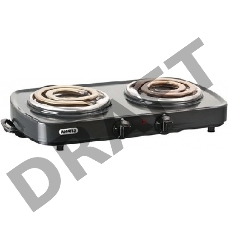Плитка электрическая МЕЧТА 212Т черная. Кол-во конфорок: 2 шт. Потребляемая мощность: 2,0 кВт. Тип конфорки - ТЭН. Мощность конфорки: 1,0 кВт. Диаметр конфорок 145мм. 5 ступеней регулирования мощности конфорок. Цвет черный.)