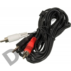Кабель аудио Ningbo JAAC010-3 2хRCA (m)/Jack 3.5 (m) 3м. черный       