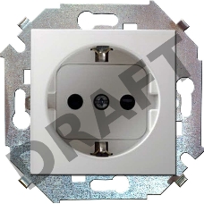 Механизм розетки 1-м СП Simon15 защ. шторки с заземл. бел. Simon 1591443-030