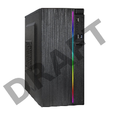 Корпус Minitower ExeGate mEVO-9302-RGB-600W-12 (mATX, БП 600NPX с вент. 12см, 2*USB+1*USB3.0, HD аудио, черный с RGB подсветкой)