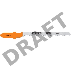 Полотна для эл/лобзика STAYER T101AO,, HCS, по ламинату, дереву, фанере, фигур. рез, Т-хвостовик, шаг 1,4мм, 50мм, 2шт, STAYER Professional