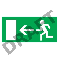 Табличка ПВХ эвакуационный знак «Направление к эвакуационному выходу налево» 150х300 мм REXANT