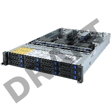 Платформа Gigabyte R282-Z93, Dual AMD EPYC 7002 series, Supports up to 3 x double slot GPU cards, 32 x DIMMs, 2 x 1Gb/s LAN, 12 x 3.5