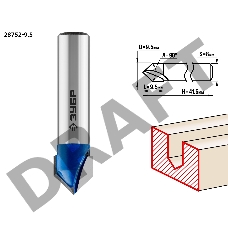 Фреза пазовая галтельная V-образная ЗУБР 9.5x9.5мм, угол 90°мм