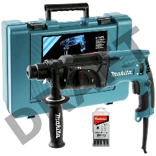 Перфоратор Makita HR2470X15 Перфоратор,SDS+,{780Вт,3реж,2.7Дж,0-4500у\м,2.6кг,чем,защита уг щеток от пыли,н-р буров D-00795}