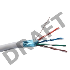 Кабель Exegate FTP 4 пары кат.5e CCA, экран, 305м pullbox, серый