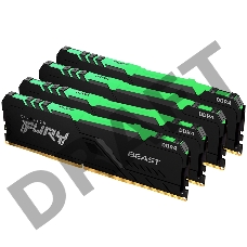 Память оперативная Kingston 32GB 2666MHz DDR4 CL16 DIMM (Kit of 4) FURY Beast RGB