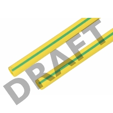 Термоусаживаемая трубка REXANT 40,0/20,0 мм, желто-зеленая, упаковка 10 шт. по 1 м