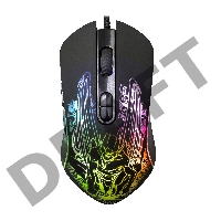Мышь Qumo Gothic M51, проводная, оптическая, 7 кнопок, подсветка RGB running, 1200/1600/2400/3200  dpi