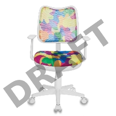 Кресло детское Бюрократ CH-W797/ABSTRACT спинка сетка белый сиденье мультиколор абстракция (пластик белый)