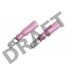 Клемма плоская изолированная термоусаживаемая штекер 6.35 мм 0.5-1.5 мм² РПи-п-т 1.5-(6.3)) красный   REXANT