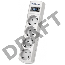 Сетевой фильтр Pilot mini 7м (4 розетки) белый (коробка)