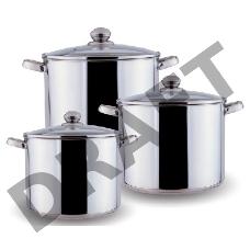 Набор кастрюль KELLI KL-4104 6 пред. НАБОР КАСТРЮЛЬ - 3 шт - 19 (7,5 л), 20 (9,5 л) и 21см (12 л) Высококачественная нержавеющая сталь 18/10. 3х-слойное капсульное дно. Зеркальная полировка. Можно использовать на всех типах плит включая индукционную. Стек