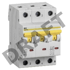 Выключатель автоматический трехполюсный ВА47-60M 20А C 6кА | MVA31-3-020-C | IEK