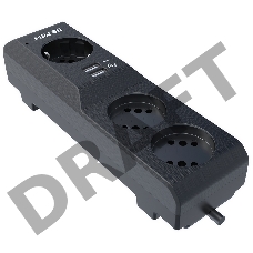 Сетевой фильтр Surge protector Pilot 3G 3xGP euro outlets, 10А/2.2кВа, 2xUSB, 7m, black