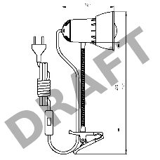 Светильник настольный Трансвит NADEZHDA-PSH/BL на прищепке E27 лампа накаливания черный 40Вт