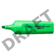 Маркер текстовой Deli ES621green скошенный пиш. наконечник 1-5мм колпачок с клипом зеленый