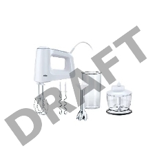 Ручной миксер BRAUN HM3137 BRAUN HM3137ручной миксер мощность 500 Вт с измельчителем насадка-блендер кнопка отсоединения насадок прорезиненная ручка вес 0.82 кг
