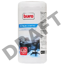 Салфетки Buro BU-Tsurl, 100 шт. для пластиковых поверхностей и офисной мебели туба 100шт влажных