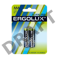Элемент питания алкалиновый LR03 BL-2 1.5В Alkaline (блист.2шт) Ergolux 11743