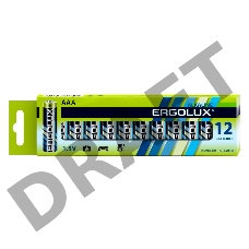 Батарея Ergolux Alkaline LR03 BP-12 AAA 1250mAh (12шт) коробка