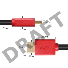 Кабель Greenconnect 1.0m HDMI версия 2.0, HDR 4:2:2, Ultra HD, 4K 60 fps 60Hz/5K*30Hz, 3D, AUDIO, 18.0 Гбит/с, 28/28 AWG, OD7.3mm, тройной экран, черный, красные коннекторы, GCR-HM451-1.0m Greenconnect Кабель 1.0m HDMI версия 2.0, HDR 4:2:2, Ultra HD, 4K 