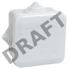 Iek UKOZ11-070-070-040-K41-44 Коробка КМ41236 распаячная для о/п 70х70х40 мм IP44 (RAL7035, 4 гермоввода, защелкивающаяся крышка)