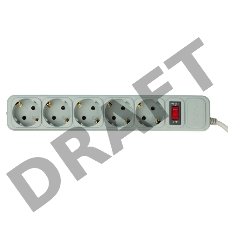 Сетевой фильтр PC Pet AP01006-3-GR 3м (5 розеток) серый