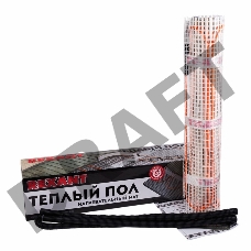 Теплый пол (нагревательный мат) REXANT Extra, площадь 2,5 м2 (0,5 х 5,0 метров), 400Вт, (двух жильный)