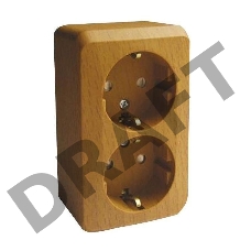 Розетка 2-м ОП Этюд Дача 16А защ. шторки с заземл. бук SchE PA16-008T