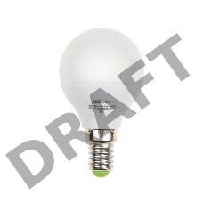 Лампа светодиодная PLED-ECO-G45 5Вт шар 3000К тепл. бел. E14 400лм 220-240В JazzWay 1036896A
