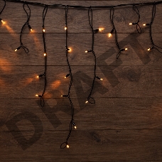Гирлянда «Айсикл» («Бахрома») светодиодная 3,2х0,6 м, 88 LED, черный провод каучук, теплое белое свечение NEON-NIGHT
