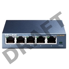 Коммутатор TP-Link SOHO  TL-SG105  5-port Desktop Gigabit Switch, 5 10/100/1000M RJ45 ports, metal case