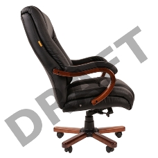 Кресло Chairman 503 Офисное кресло (натуральная кожа, дерево, газпатрон 4 кл, ролики BIFMA 5,1, механизм качания)