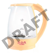 Чайник электрический Мастерица ЕК-1801G, ваниль, 1,8л, стекло, 1850 Вт